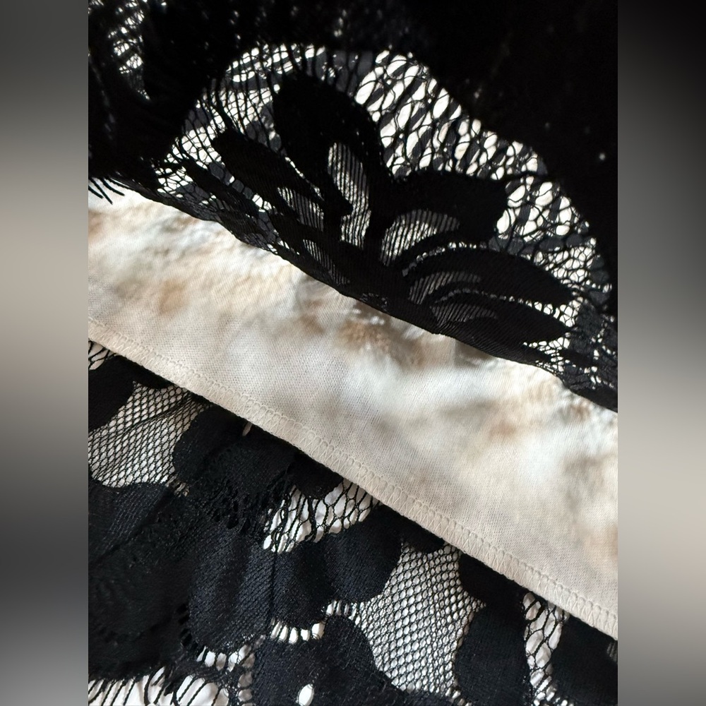 NWT MSLG Women's Elegant Round Neck V-Back Lace A Line Dress large (bin CC) - Picture 13 of 15